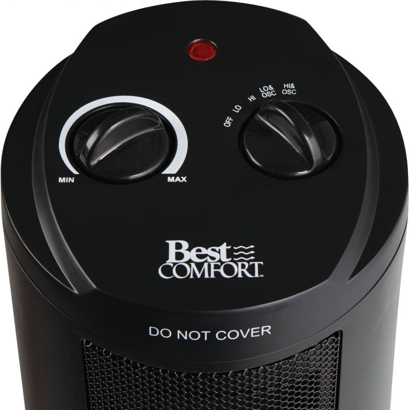 Best Comfort Tower Ceramic Space Heater Black, 12.5A