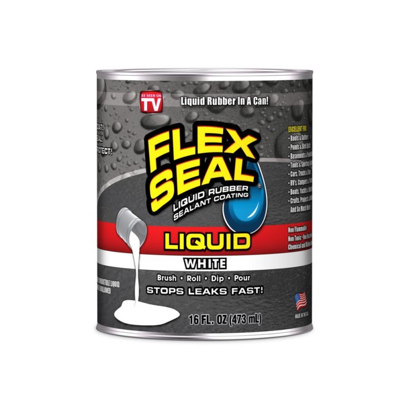 Flex Seal LFSWHTR01 Rubberized Coating, White, 1 gal, Can White