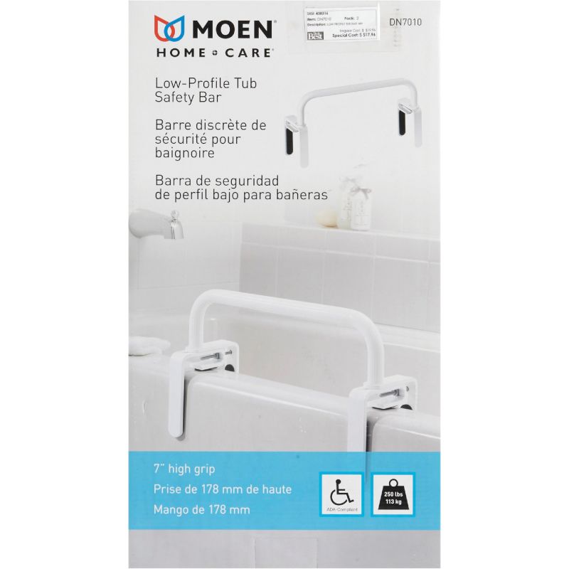 Moen Low Profile Tub Safety Bar White
