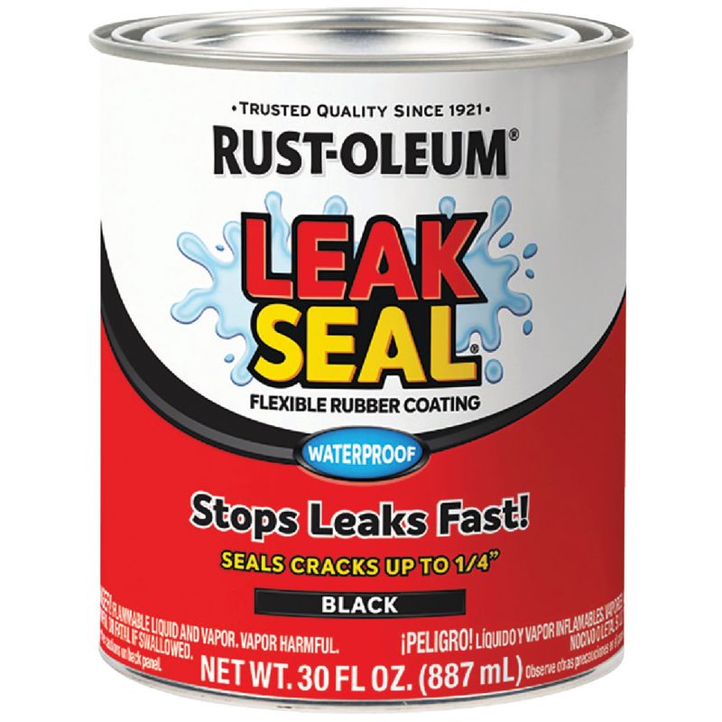 Rust-Oleum LeakSeal Rubber Roof Cement &amp; Patching Sealant 30 Oz., Black (Pack of 2)