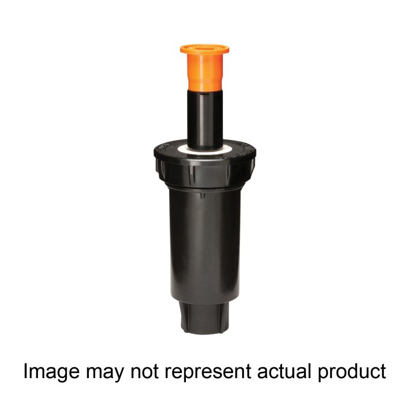 Rain Bird 1800 1804AP4PRS Pressure Regulated Pop-Up Sprinkler, 1/2 in Connection, FNPT, 4 in H Pop-Up, 4 ft Black