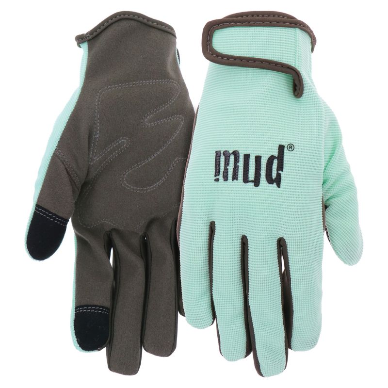 Mud MD51001MT-W-SM Gardening Gloves, Women&#039;s, S/M, Hook and Loop Cuff, Spandex/Synthetic Leather, Mint S/M, Mint