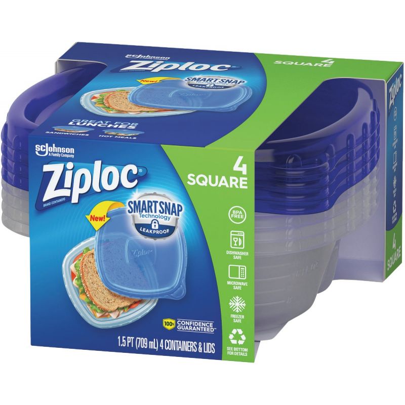 Ziploc Containers & Lids, Rectangle, 1.5 Quart