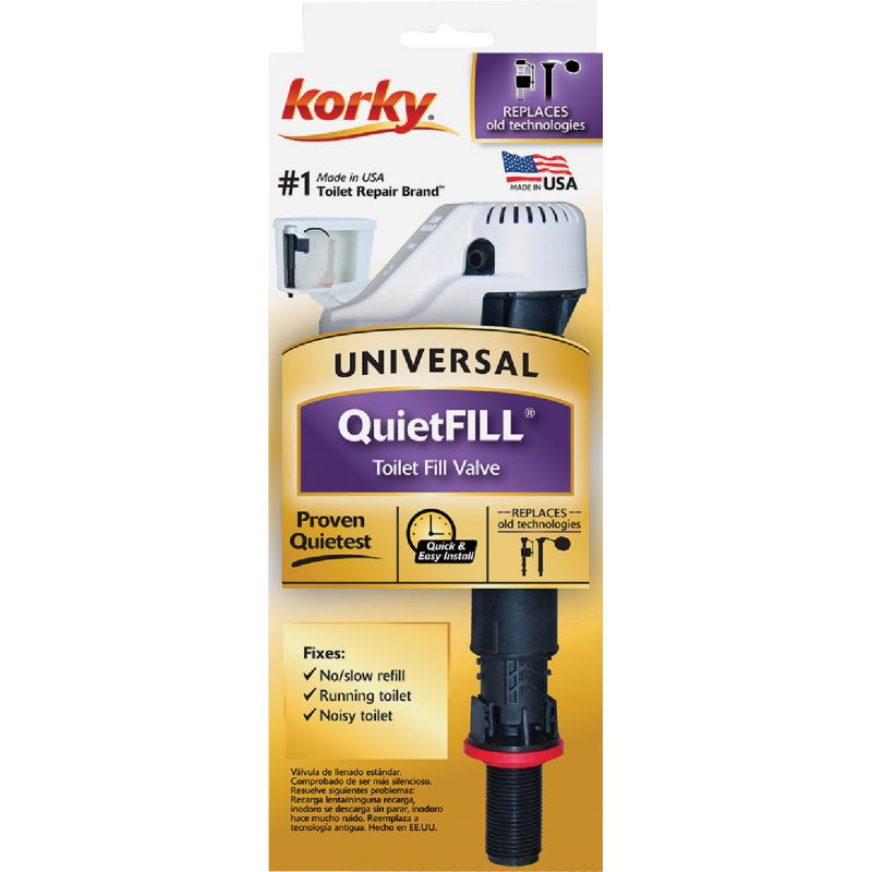 Korky QuietFill Toilet Fill Valve 10-3/8 In. X 4-1/4 In. X 2-3/8 In.