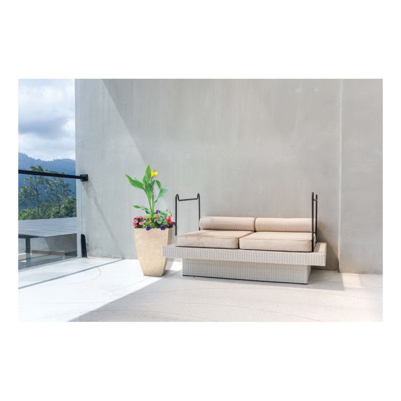 Southern Patio HDR-091691 Newland Planter, 21 in H, Square, Plastic/Resin, Gray, Stone Aesthetic Gray