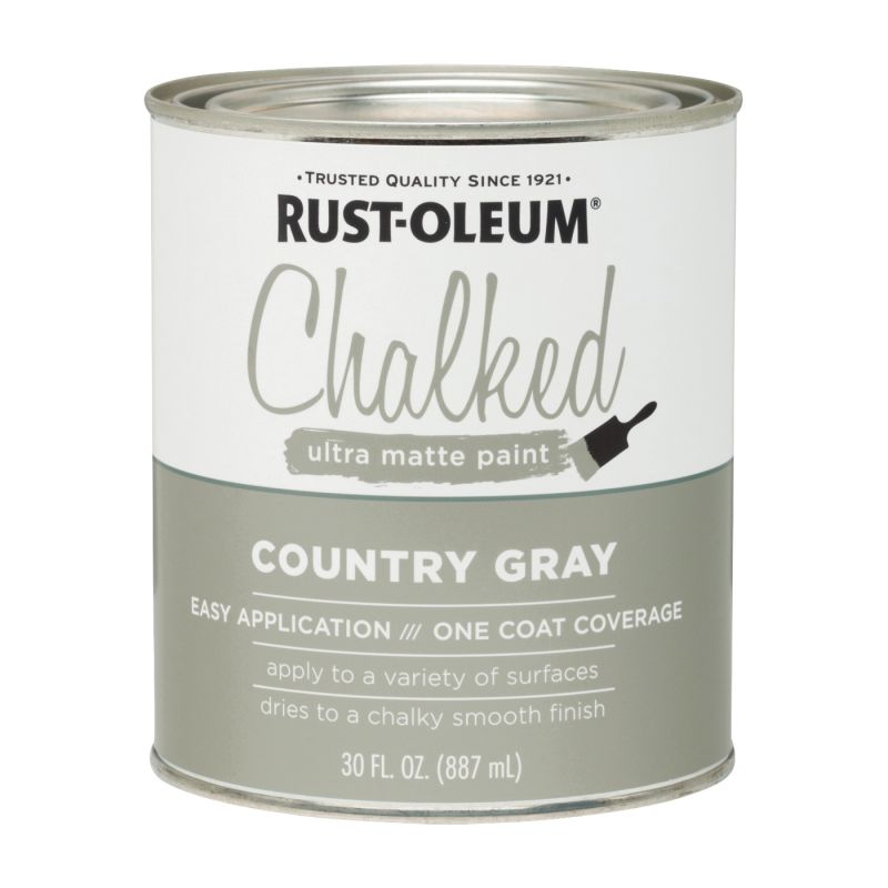 Rust-Oleum 285141 Chalk Paint, Ultra Matte, Country Gray, 30 oz Country Gray (Pack of 2)