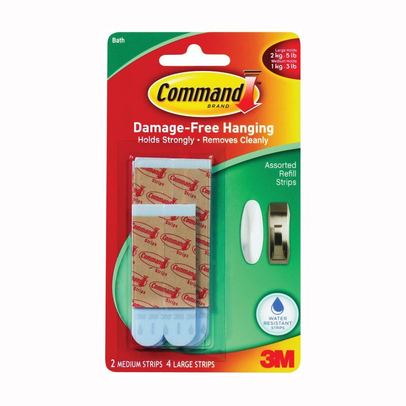 Command 17615B Replacement Strip, White, 3 to 5 lb White