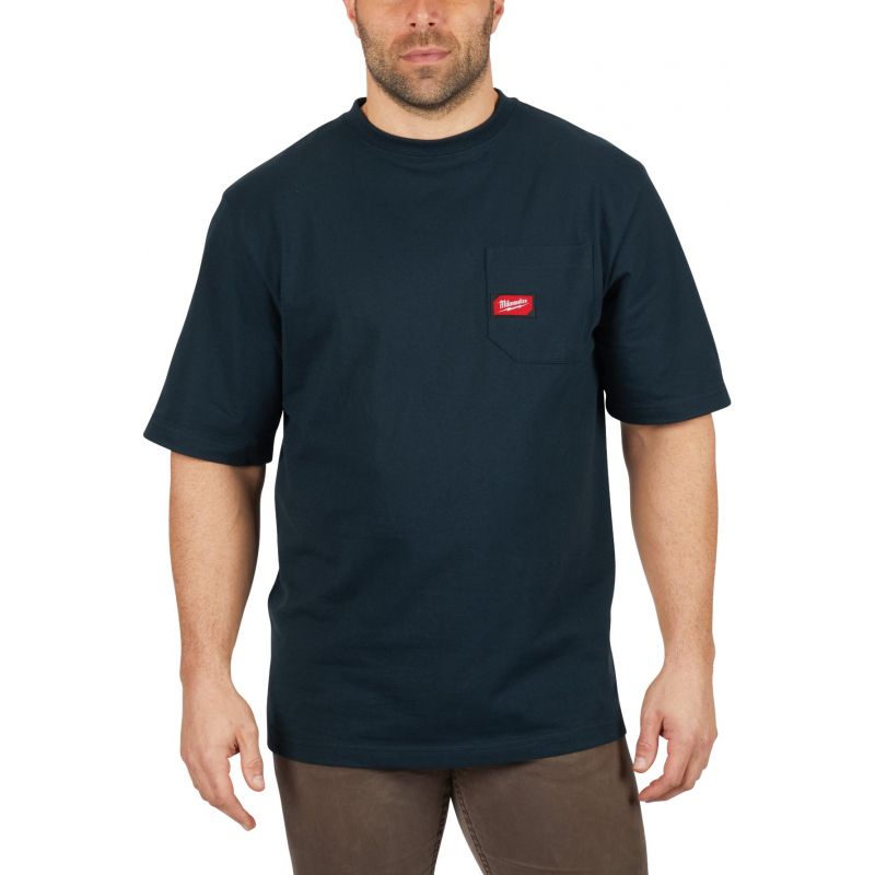 Milwaukee Heavy-Duty Pocket T-Shirt L, Navy Blue
