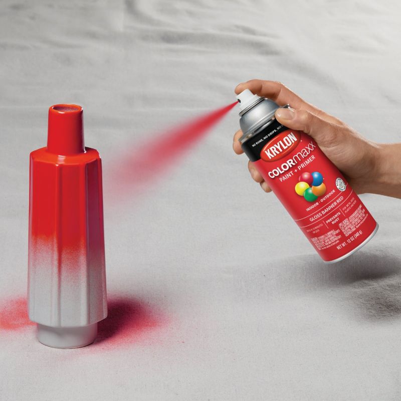 Krylon ColorMaxx Spray Paint + Primer Banner Red, 12 Oz.