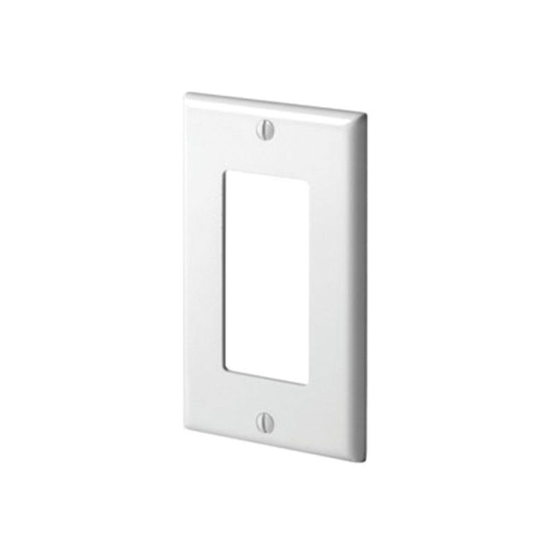 Leviton 122-80401-0NW Wallplate, 4-1/2 in L, 2-3/4 in W, 1 -Gang, Nylon, White, Device Mounting White
