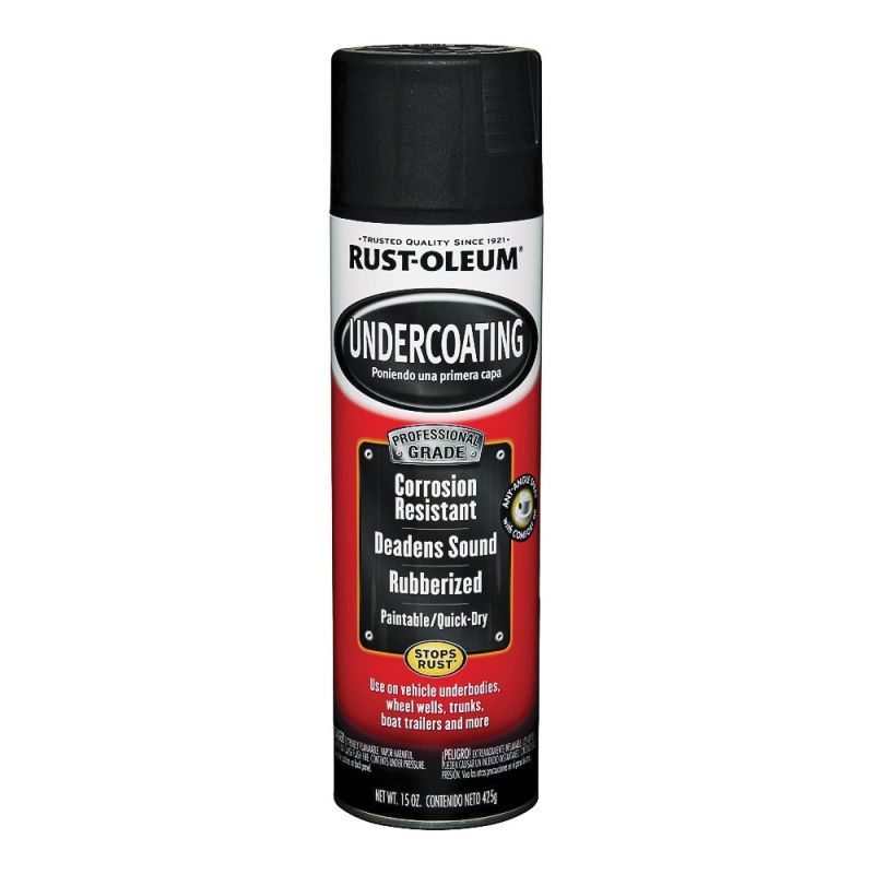 Rust-Oleum 248656 Undercoating Spray Paint, Black, 15 oz, Can Black