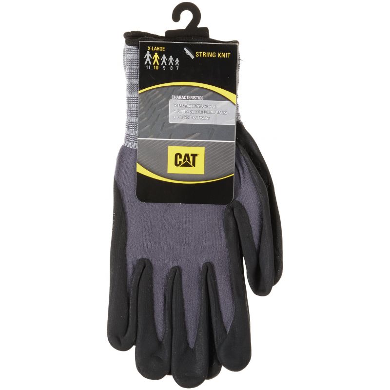 CAT Dotted &amp; Dipped Coated Glove XL, Black &amp; Gray