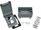 Red Dot Weatherproof Electrical Box Outdoor Outlet Kit Gray, 15