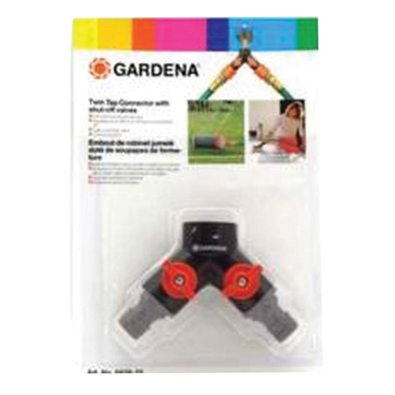 Gardena 6938 Connector Tap, 2-Port/Way, Plastic