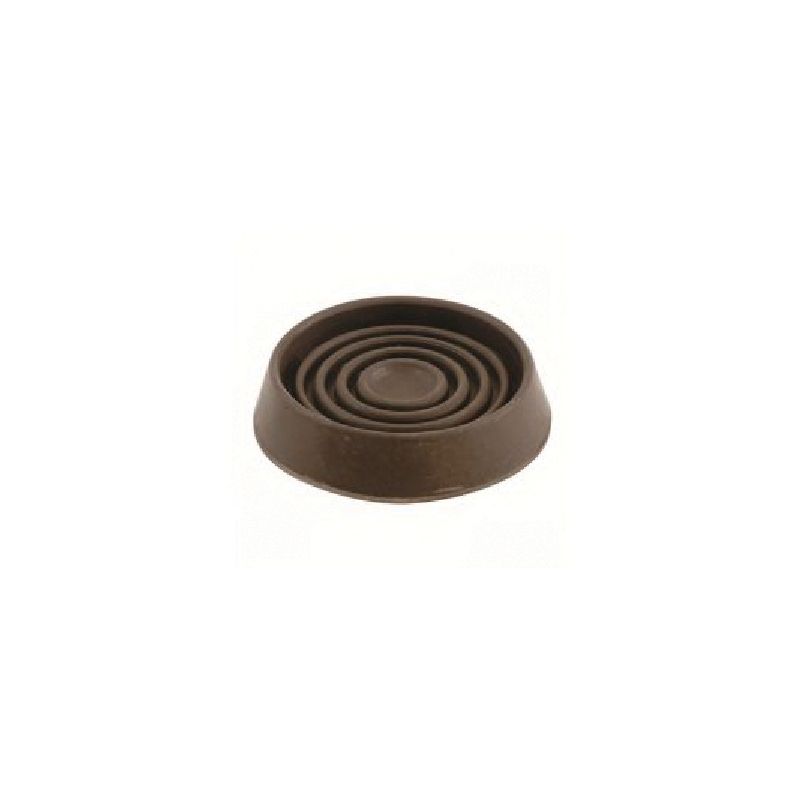Shepherd Hardware 9067 Caster Cup, Round, Rubber, Brown, 3 in L x 3 in W x 1 in H Dimensions Brown
