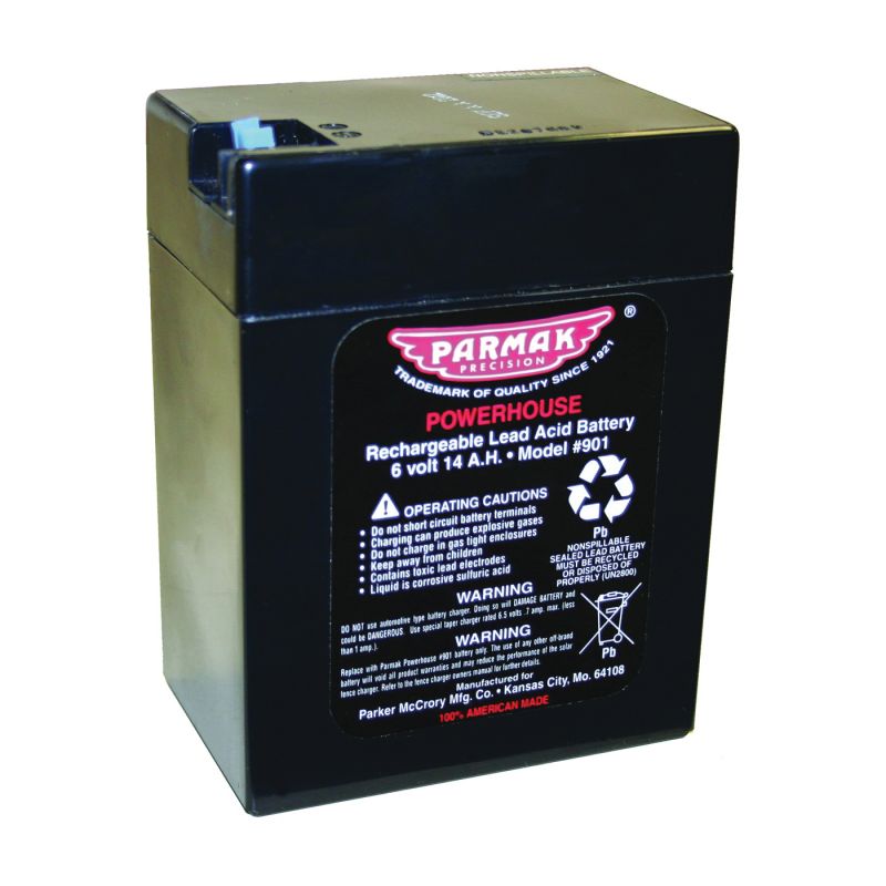 Parmak 901 Gel Battery, Black, For: DF-SP-LI Solar Powered Fencers Black