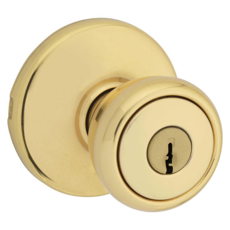 Kwikset 400T 36ALRCSK3K3V1 Entry Door Lock, Polished Brass, Brass, K3 Keyway, 3 Grade, Reversible Hand