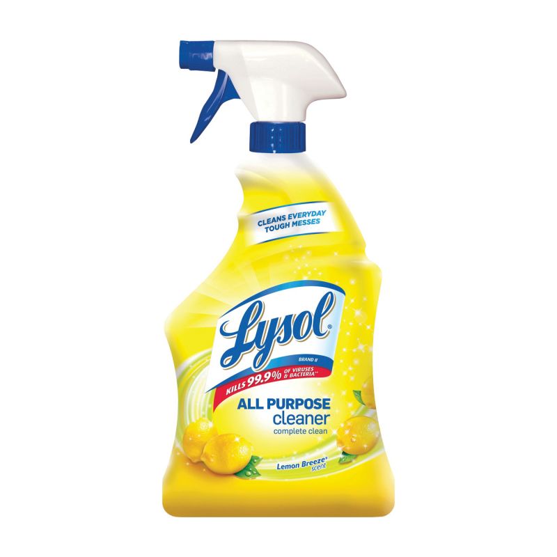 Lysol 1920075352 All-Purpose Cleaner, 32 oz Spray Bottle, Liquid, Lemon Breeze, Turquoise Turquoise