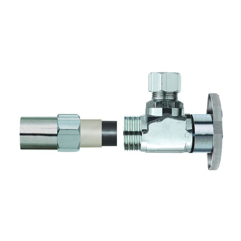 Plumb Pak PP20321LF Supply Line Valve, 1/2 x 3/8 in Connection, Compression, Brass Body
