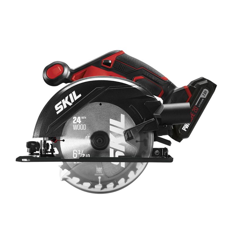 SKIL CR540602 Circular Saw Kit, Battery Included, 20 V, 2 Ah, 6-1/2 in Dia Blade, 50 deg Bevel