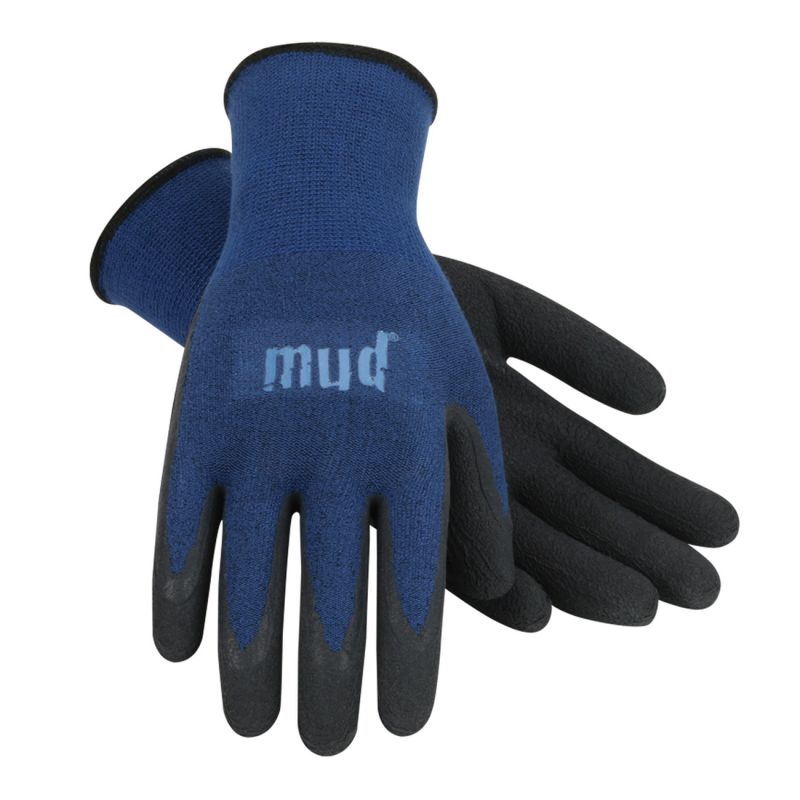 Mud SM7196B/ML Work Gloves, M, L, Bamboo/Latex/Spandex, Black/Cadet Blue M, L, Black/Cadet Blue