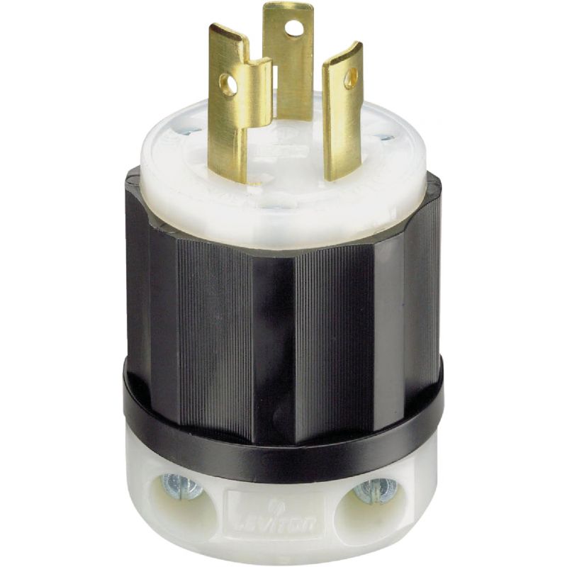 Leviton Industrial Grade Locking Cord Plug Black/White, 30A