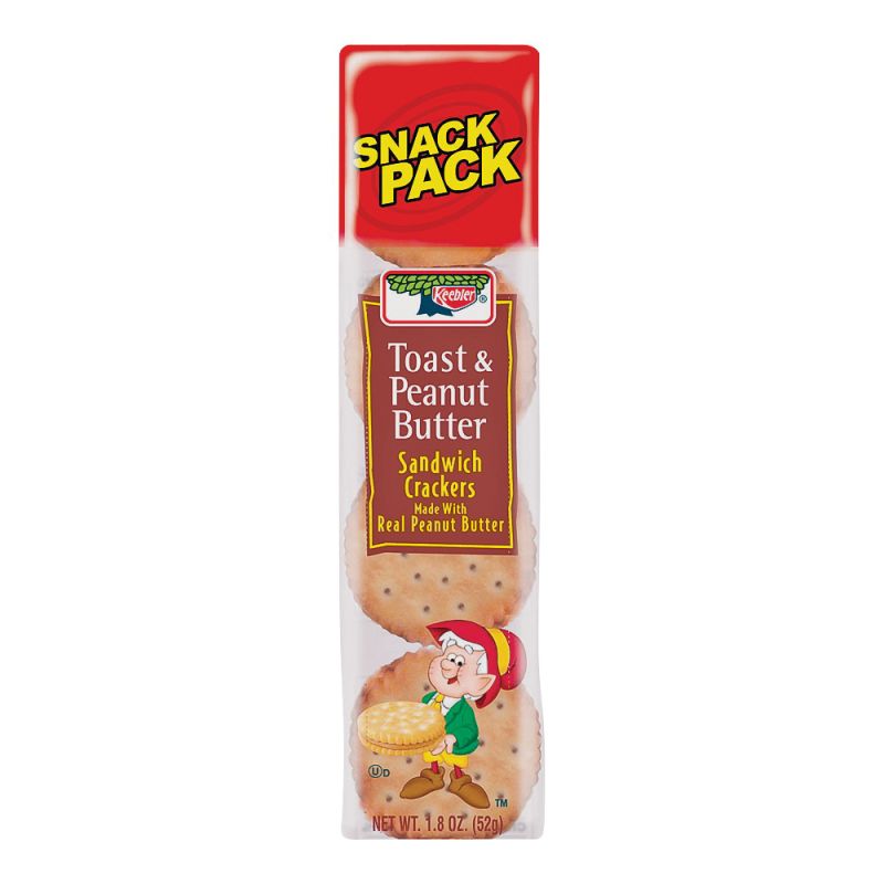 Keebler KTCPB12N Sandwich Crackers, Toast and Peanut Butter Flavor, 1.8 oz (Pack of 12)