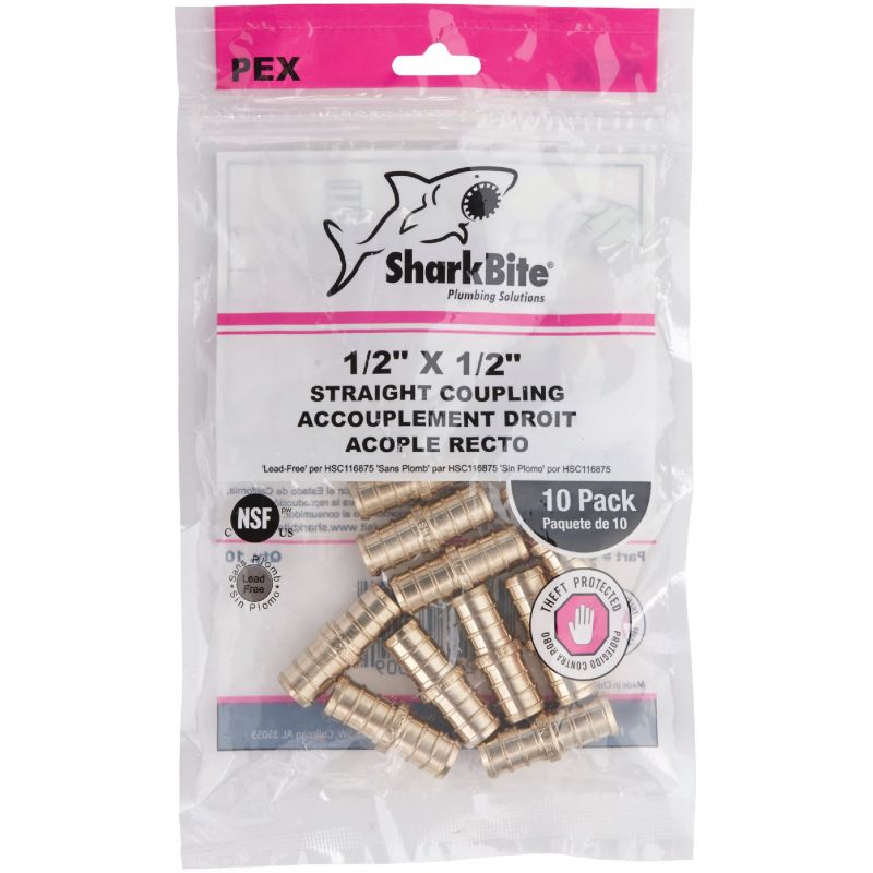 SharkBite Brass Barb Coupling 1/2 In. Barb X 1/2 In. Barb