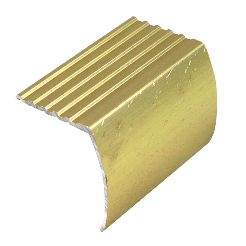 SHUR-TRIM FA2190HGA03 Stair Nose Moulding, 3 ft L, 1-1/8 in W, Aluminum, Hammered Gold