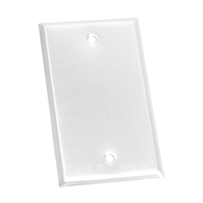 BWF BC-1WV Cover, 4-9/16 in L, 2-13/16 in W, Rectangular, Steel, White, Powder-Coated White