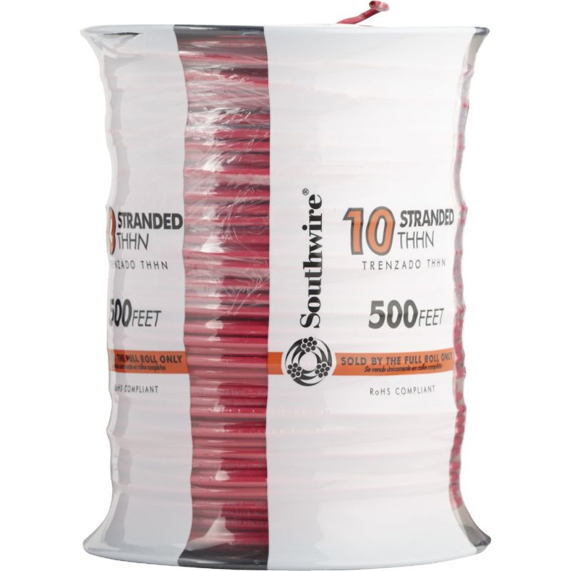 Southwire 10 AWG Stranded THHN Electrical Wire Red