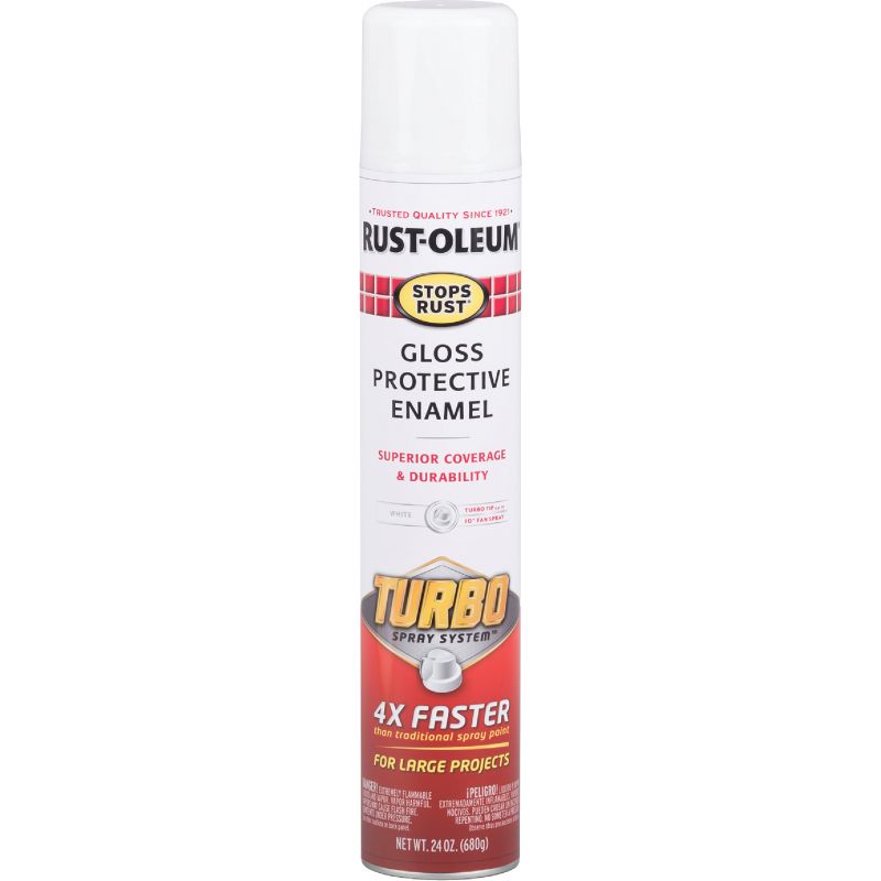 Rust-Oleum Stops Rust Turbo Spray Paint White, 24 Oz.