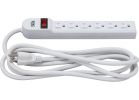 Do it Best Extra Reach 6-Outlet Power Strip White, 15
