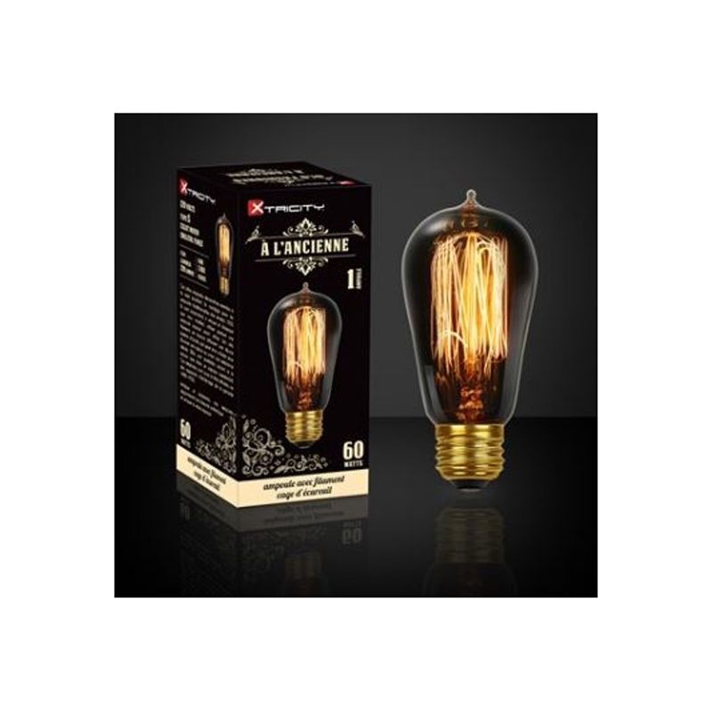 Xtricity 1-63106 Incandescent Bulb, 60 W, S Lamp, Medium Lamp Base, 220 Lumens, Smoke Light, 3000 hr Average Life