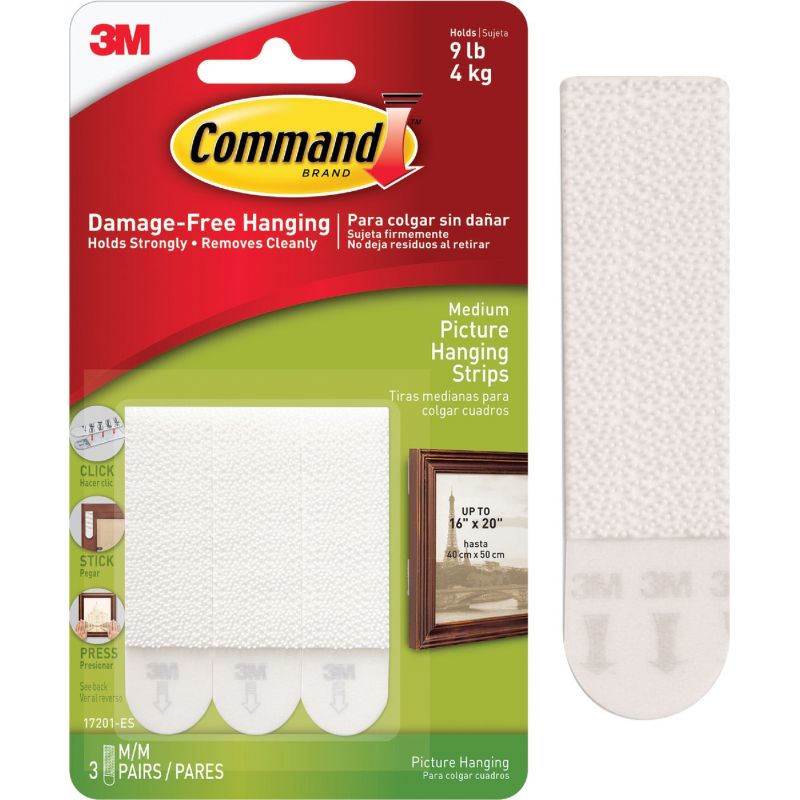 Command Picture Hanger Strips White