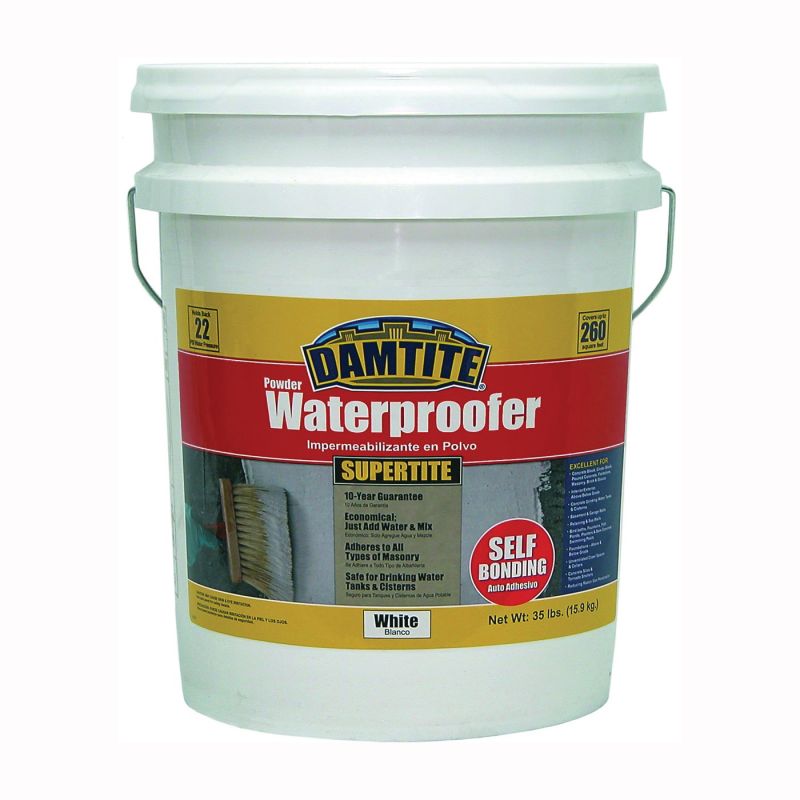 Damtite 01351 Powder Waterproofer, White, Powder, 35 lb Pail White