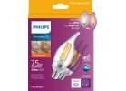 Philips Warm Glow BA11 Candelabra LED Decorative Light Bulb