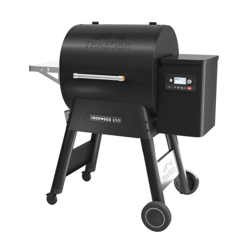 Traeger TFB65BLF Pellet Grill, 36,000 Btu, 418 sq-in Primary Cooking Surface, Side Shelf Included: Yes, Steel Body Black