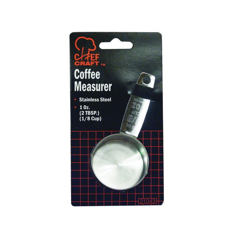 Chef Craft 21043 Coffee Measure, 1 oz, Metric Graduation, Stainless Steel, Silver 1 Oz, Silver
