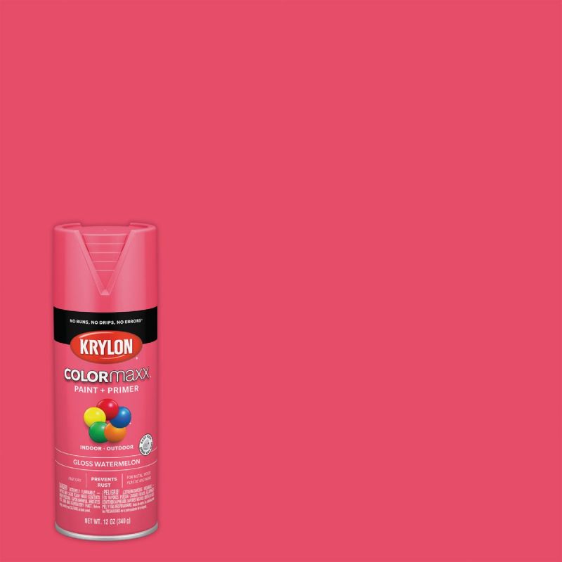 Krylon ColorMaxx Spray Paint + Primer Watermelon, 12 Oz.