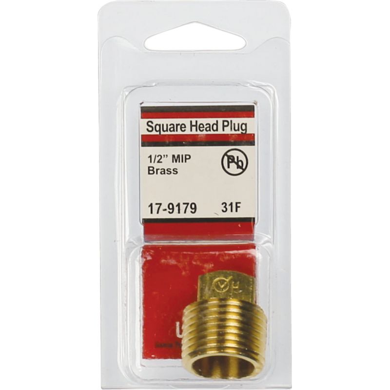 Lasco Red Brass Square Head Plug 1/2&quot; MPT