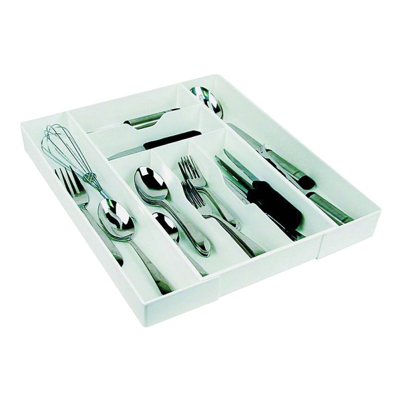Dial 02506 Cutlery Expand-A-Drawer, 9-1/2 in W, 18 in D, White White