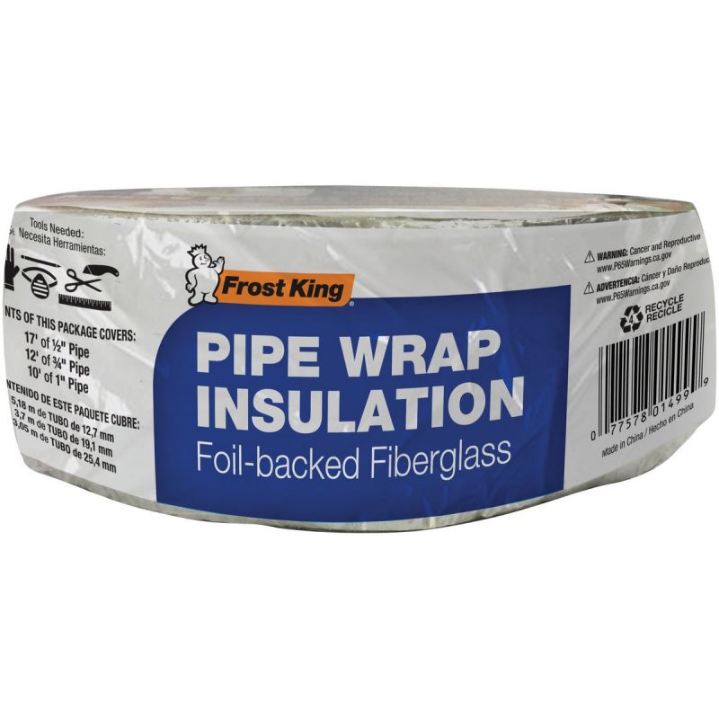 Thermwell Frost King Foil Backed Fiberglass Pipe Insulation Wrap Yellow