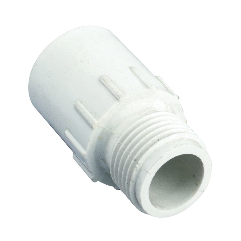 Orbit 53362 Hose to Pipe Adapter, 1/2 x 3/4 in, Slip Joint x MHT, PVC, White White