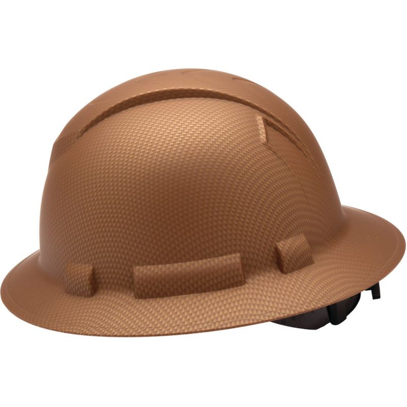 Pyramex Ridgeline Ratcheting Full Brim Hard Hat One Size Fits Most, Copper