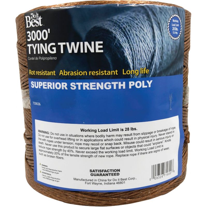 Do it Best Polypropylene Tying Twine Brown