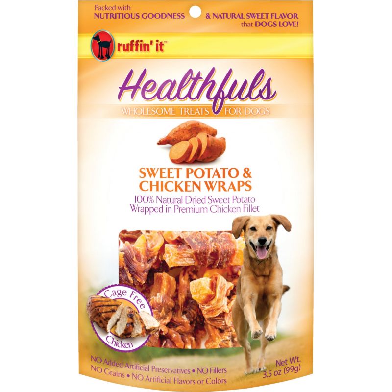 Ruffin&#039; it Healthfuls Sweet Potato And Chicken Wrap Dog Treat 3.5 Oz.
