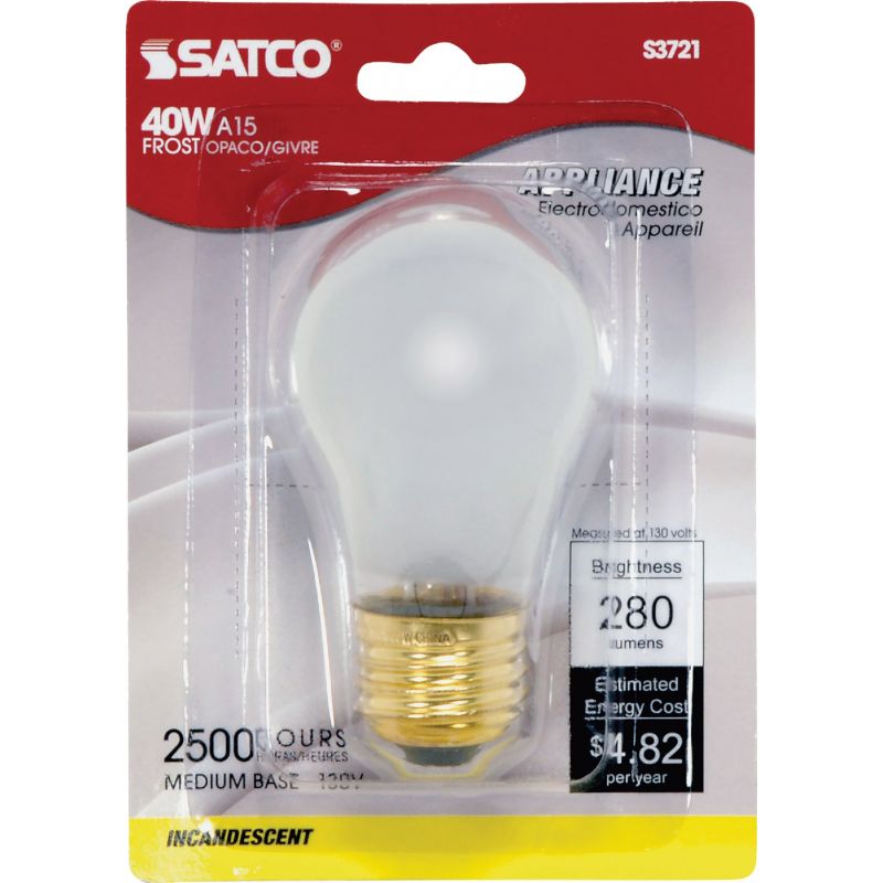 Satco A15 Incandescent Appliance Light Bulb