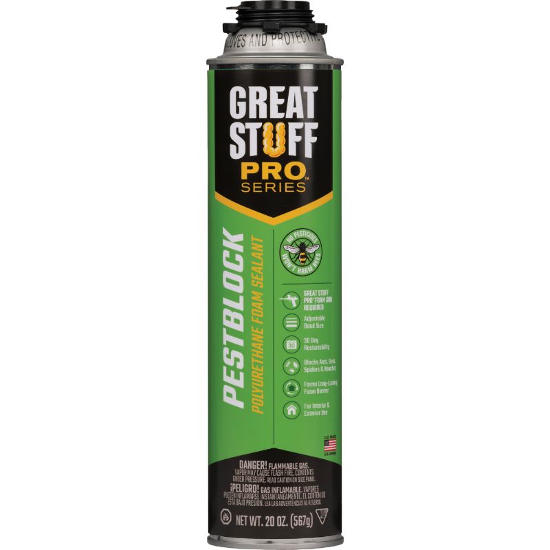 Great Stuff Pro Pestblock Insulating Foam Sealant Gray, 20 Oz.