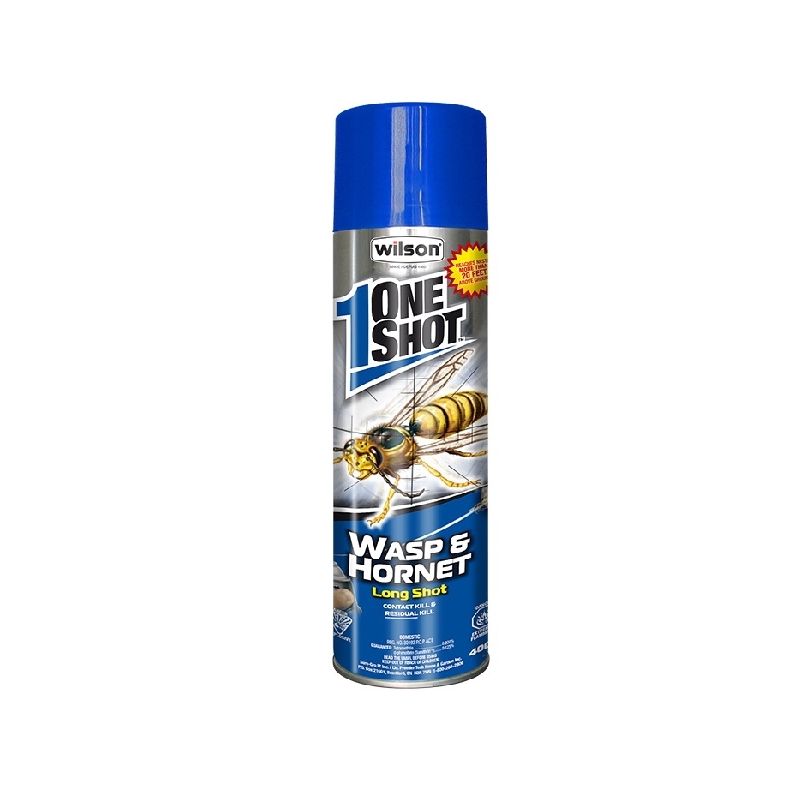 Wilson OneShot 7316500 Wasp and Hornet Killer, Liquefied Gas, Spray Application, Cracks, 400 g Can